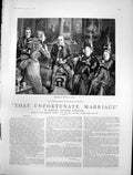 Antique Old Print That Unfortunate Marriage Mrs Simpson Absent Minded 1888 19th