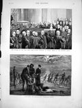 Old Print Funeral Lord Chief Justice Cockburn Lancing Kennick Sands 1880 19th