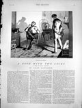Old Antique Print Door WithLocks Man Asks Who Are You Mr Fellowes 1880