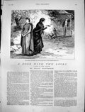 Antique Old Print Door WithLocks Mrs Cambryn North American Review 1880