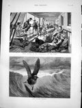 Old Antique Print Sydney To San Francisco On Line Ship Stormy Petrel 1880 19th