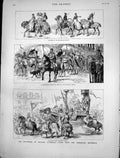 Old Antique Print Reopening Cologne Cathedral Historical Procession 1880 19th