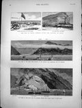 Antique Old Print War South America Crisis East Bay Cattaro Allied Fleet 1880