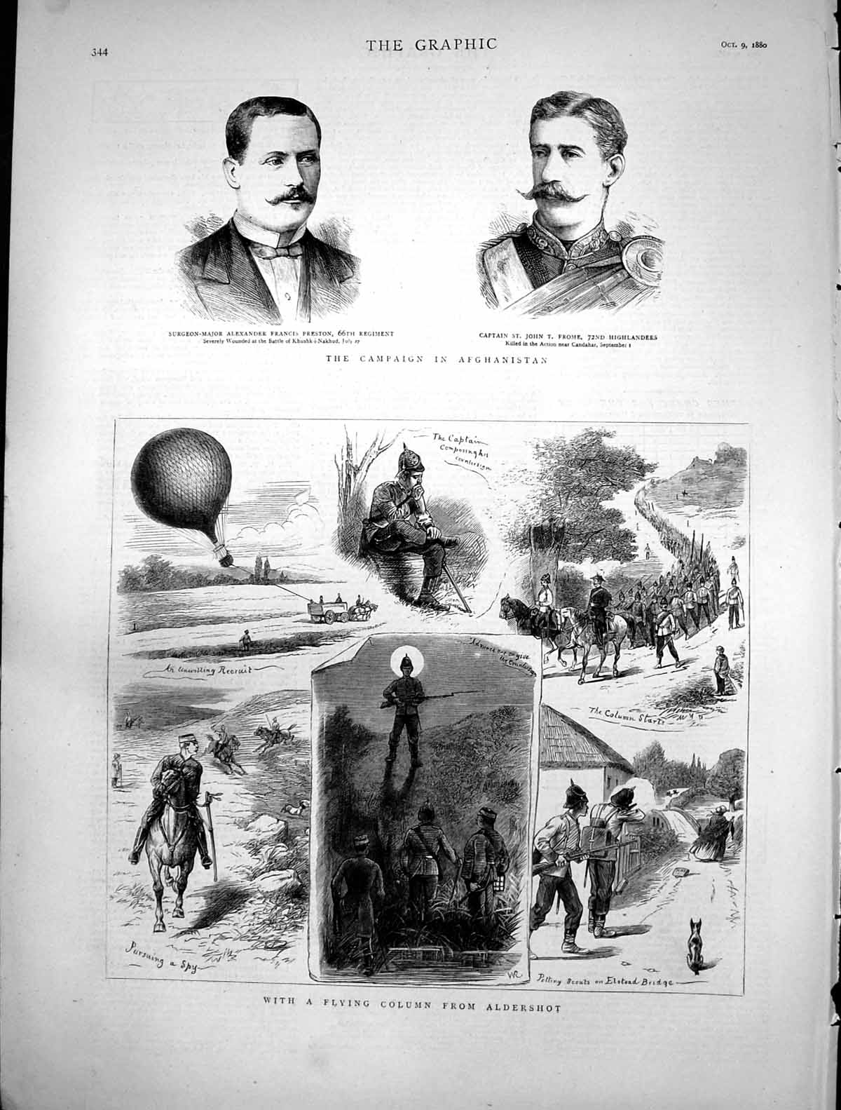 Antique Print Flying Column Aldershot Campaign Afghanistan Capt Frome 1880 19th
