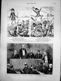 Original Old Antique Print Turkey Powers Meeting Chambers Commerce Hawick 1880