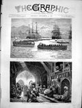 Old Print British Fleet Regatta Palermo Afghanistan Charsu Candahar 1880 19th