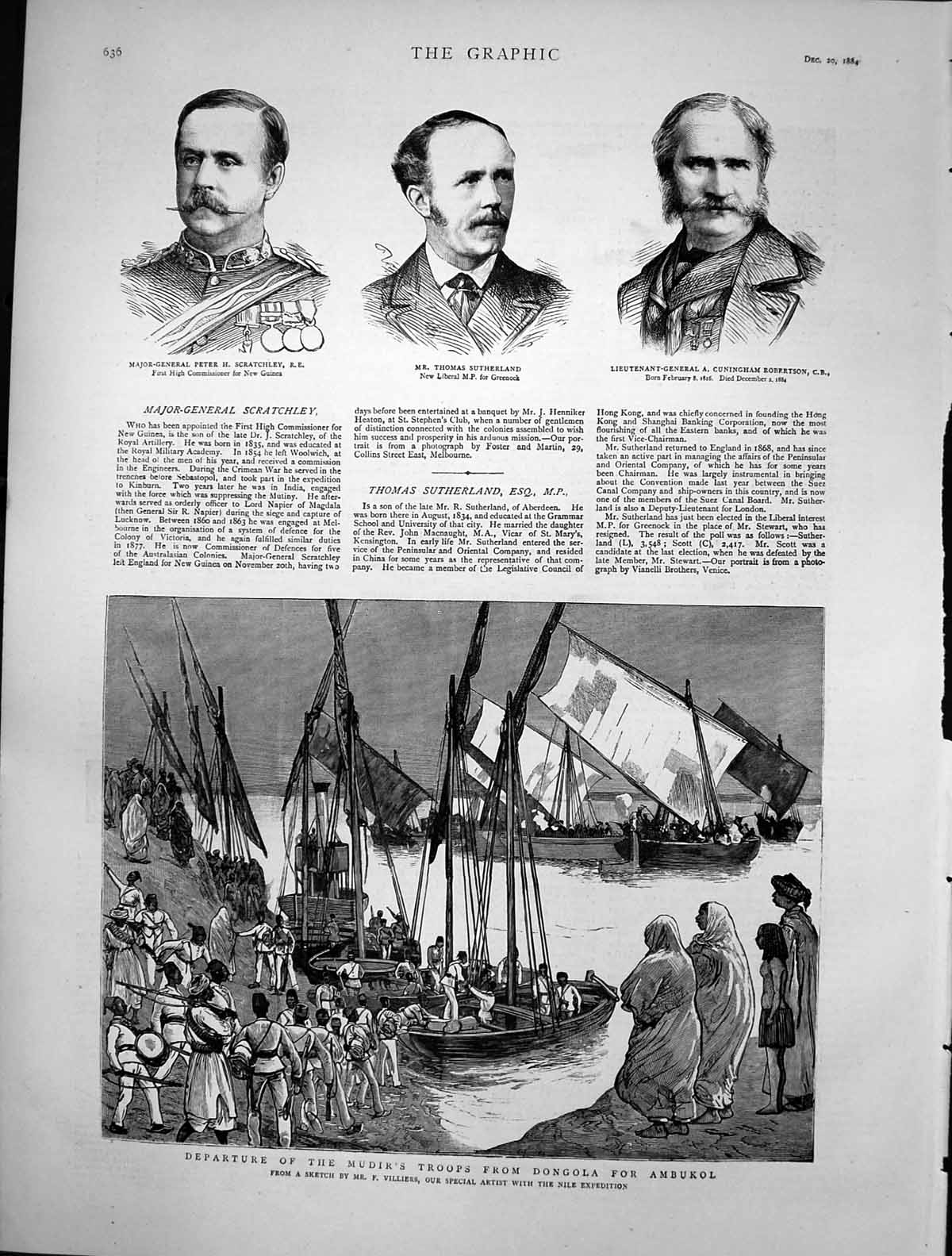 Old Antique Print Mudirs Troops Dongola Ambukol Thomas Sutherland Mp 1884 19th