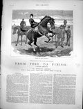 Old Print From Post To Finish Dollie Turns Schoolmistress Horseback 1884 19th