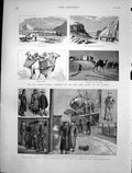 Old Antique Print Volunteers Bechuanaland Afghan Frontier Commission 1884 19th