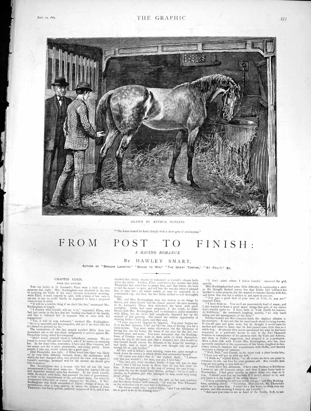 Antique Old Print From Post To Finish Poor Dancer Horse Grin Satisfaction1884