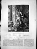Antique Old Print From Post To Finish Dancing Master Proves Incorrigible 1884