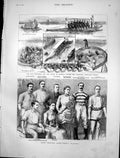 Antique Print English Tennis Players Nile Expedition Travel Crocodile 1884 19th