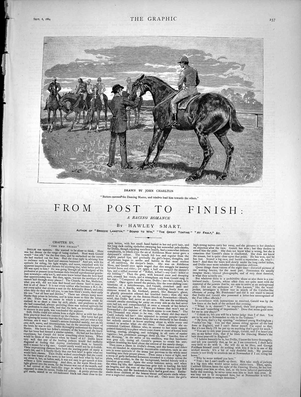 Antique Old Print From Post To Finish Two Trials Butters Dancing Master 1884
