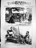 Antique Old Print Envoys Abyssinia Queen Osborne Indian Fakir Imitator 1884