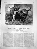 Antique Print From Post Finish Sir Marmaduke Martindale Dancing Master1884 19th