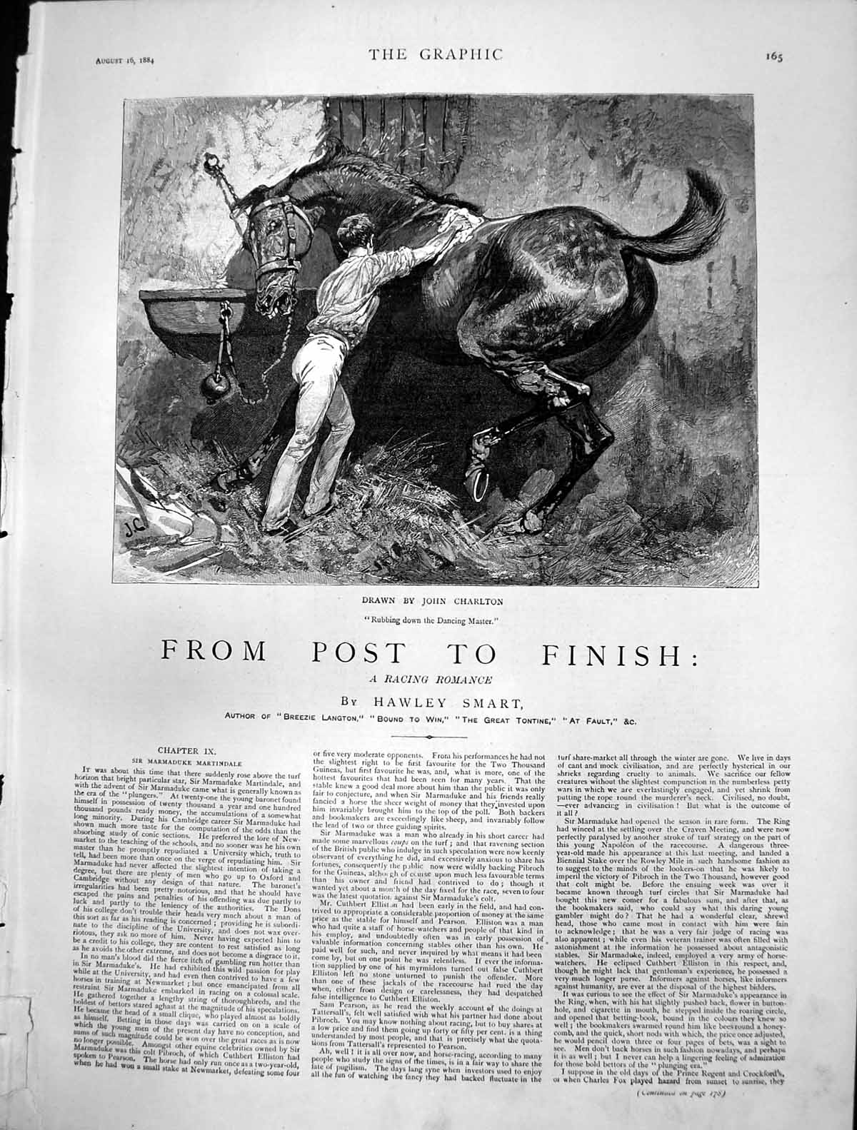 Antique Print From Post Finish Sir Marmaduke Martindale Dancing Master1884 19th