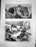 Antique Print New York Liverpool Transatlantic Liner Dunnottar Castle 1884 19th