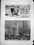 Antique Old Print Admiral Hewetts Mission Abyssinia Water Supply Venice 1884