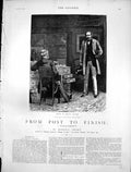 Old Print From Post Finish Sam Pearson Solicitor Racing Moneylending 1884 19th