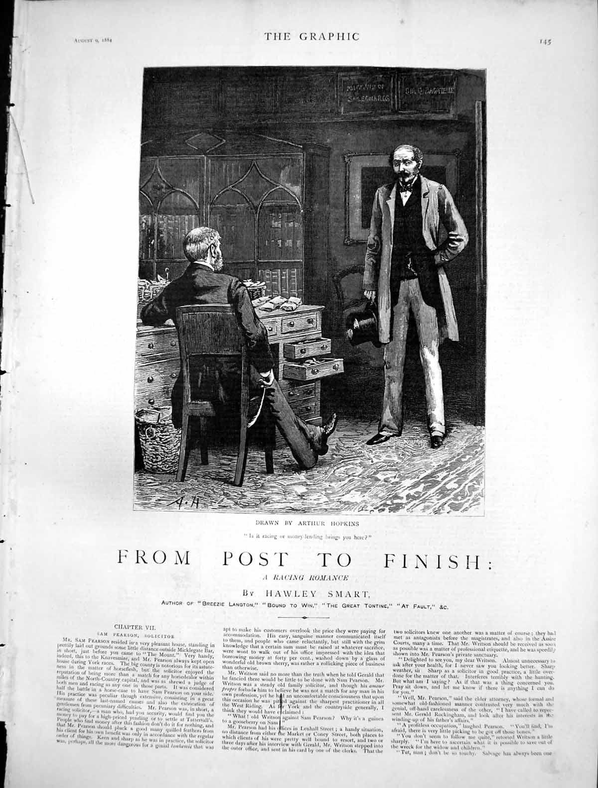 Old Print From Post Finish Sam Pearson Solicitor Racing Moneylending 1884 19th