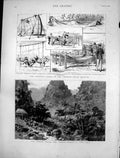 Old Antique Print Gao Tonkin French GAthletics Chatham Steam Reserve 1884 19th