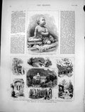 Antique Old Print Princess Alice Albany Certosa Di Pesio Piedmont Italy 1884