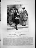 Antique Old Print Dorothy Forster C Green My Lord Dressed Black Velvet 1884