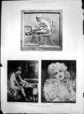 Antique Old Print Mirror Thornycroft Young Duchess Paris Oenone Storey 1890