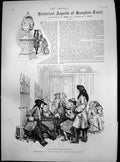 Antique Old Print Historical Aspects Hampton Court Guard Room William111 1890