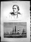Antique Print Dr Edward Benson Archbishop Canterbury Pacific Squadron 1882 19th