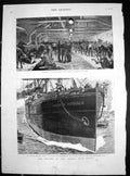 Antique Old Print Return Troops From Egypt Assyrian Monarch Life Guards 1882