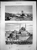 Old Antique Print British Occupation Cairo View Cairo From Citadel 1882 19th