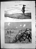 Antique Old Print War Egypt Fight Kassassin Lieut Stanhope Kings Rifles 1882