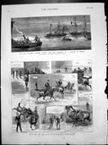 Antique Print Life Cavalry Subaltern War Egypt Marines Landing Rhosina 1882