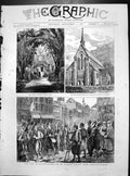 Antique Old Print Church Pontresina Switzerland War Egypt Turkish Troops 1882