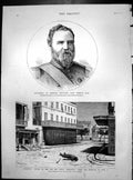 Old Print Rue Des Soeurs Alexandria After Massacre Frederick Seymour 1882 19th