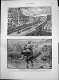 Old Print Queen Visit Edinburgh Ripon Millenary Festival Robin Hood 1886 19th