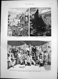 Antique Print Installation Cardinal Taschereau Quebec Quarantine Neva 1886 19th