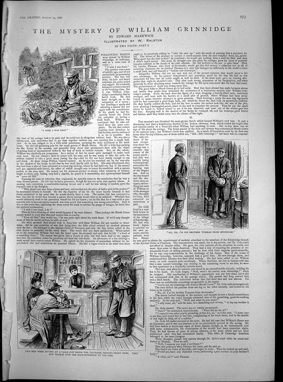 Antique Print Mystery William Grinnidge Brother Tummas Thomas Tap Room1886 19th
