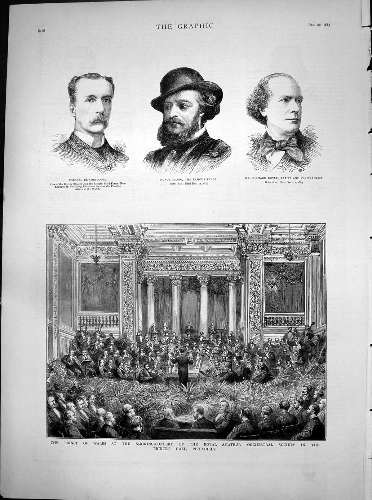 Old Prince Wales Concert Orchestral Soc Princes Hall Piccadilly 1883 Victorian