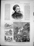 Old Antique Print Marquis Tseng Drake Commemoration Tavistock Devon 1883 19th