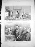 Antique Old Print Social Science Congress Huddersfield Gateway Peshawur 1883