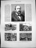 Antique Old Print Henry Ferdinand Comte De Chambord Frohsdorf Chateau 1883 19th
