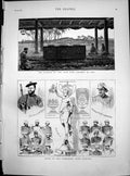 Antique Old Print Funeral King Cacobau Fiji Wimbledon Rifle Meeting Cup 1883
