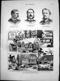 Old Antique Print Timbered Houses Kent T Pakenham Jefferson Lowndes 1883 19th