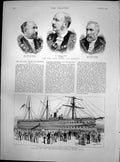Old Antique Print Arrival 17Th Lancers India New Lord Mayor Sheriffs 1890