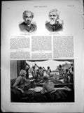 Antique Old Print Anglo Portugese Convention Kwakwa Boat River Quilimane 1890