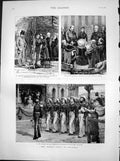 Antique Old Print Royal Visit Swansea Guildhall Pavilion Singleton Abbey 1881