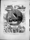 Antique Print Paris Electrical Exhibition Electric Tramway Boat Chair 1881 19th