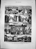 Antique Old Print Royal Wedding Carlsruhe Mainau Castle Grand Duke Baden 1881